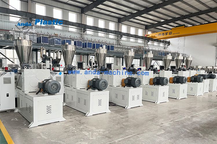 High Output 80/156 PVC Plastic Conical Twin Screw Extruder