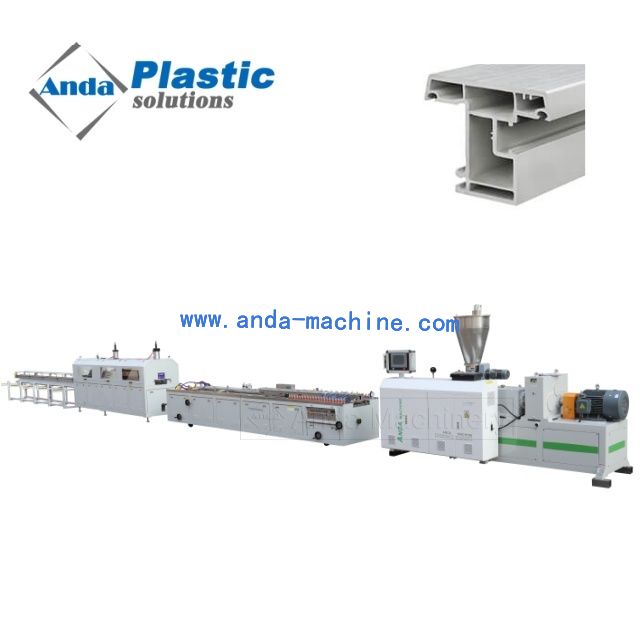 China UPVC PVC Door And Window Profile Making Machine With Touch Screen Manufacturer