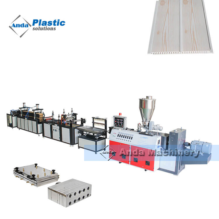 PVC ceiling extrusion line with online hot stamp printing