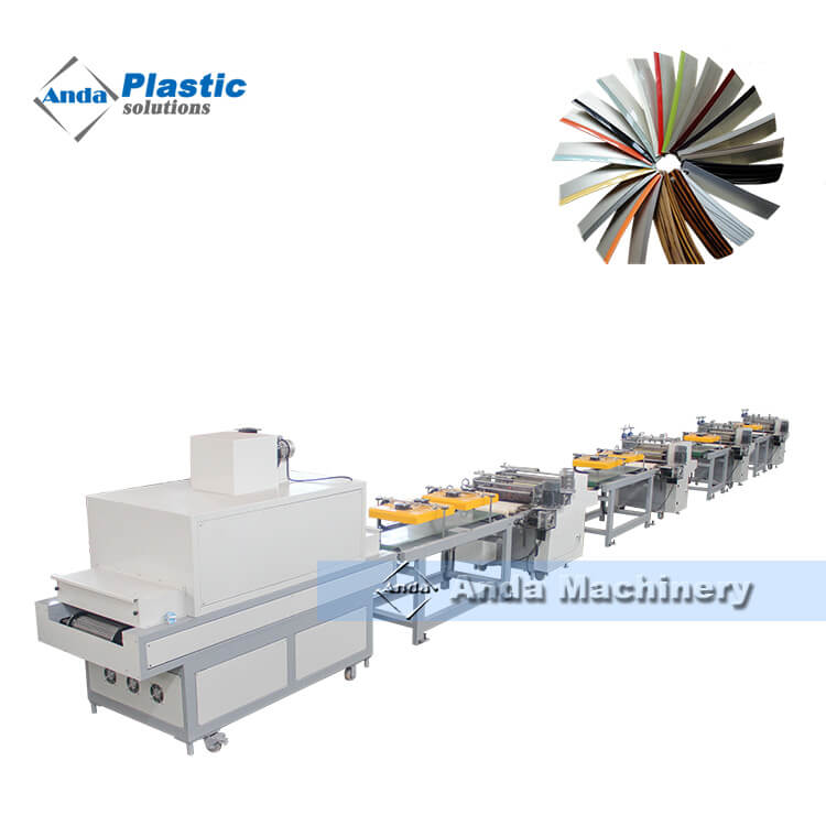 four color printing and uv coating machine for pvc edge band