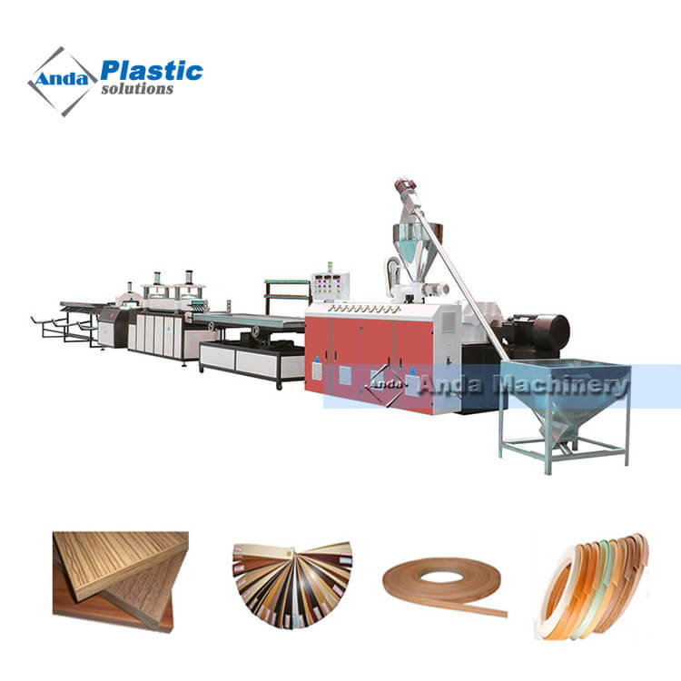 pvc edge band strip extrusion machine with twin screw extruder 