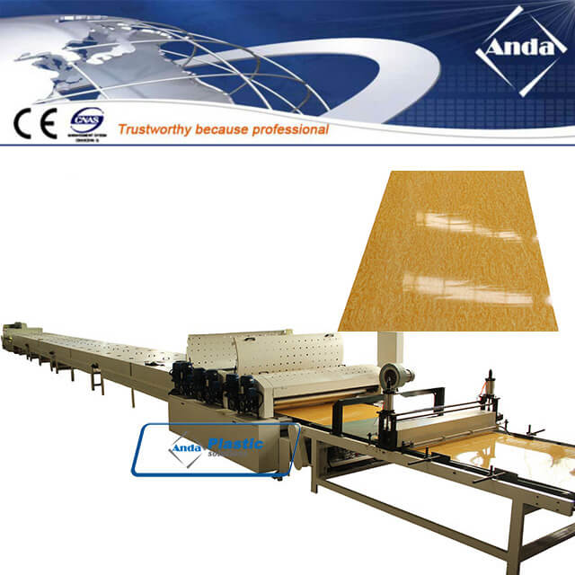 three rollers UV coating machine for PVC marble board